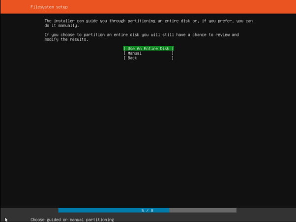 پیکربندی فضای ذخیره‌سازی اوبونتو سرور